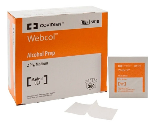 Covidien 6818 Curity Alcohol Prep 2 Capas, Caja Con 200 Pz