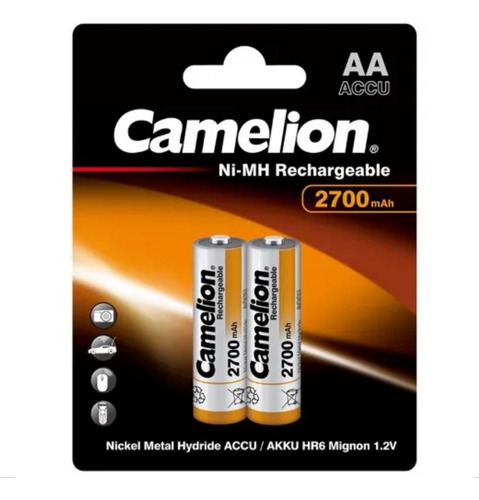 Bateria Pila Recargable Aax2 2700mah Aa Ni-mh Accu Camelion