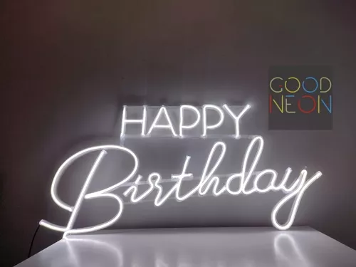 Cartel Neon Led Happy Birthday Combinado