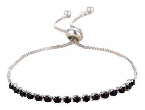 Pulsera O Brazalete Ajustable Pelotitas - Baño Plata