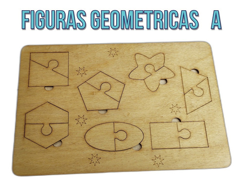 Imagen 1 de 4 de Juego De Figuras Geometricas Madera Juego Didactico Infantil
