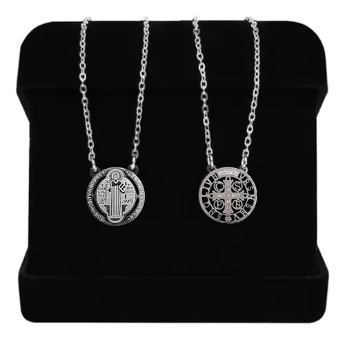 Escapulários Amuletos Aço Inox 316l Prateado São Bento Vazado