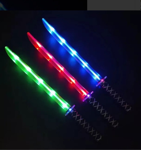 2 Pzs Katanas Espadas Luz Disfraz Samurai Ninja