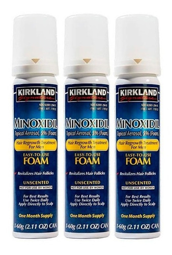 Imagen 3 de 5 de Minoxidil Kirkland 5% Espuma / Foam 6 Meses *ml*