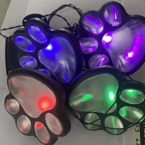 Set Inalámbrico De 4 Luces Solares Con Estampado De Perro Pa