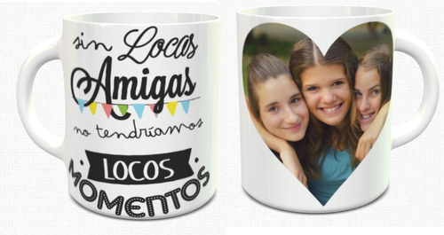 Taza Ceramica Personalizada Dia Del Amigo Con Foto + Frase