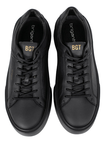 Zapatilla Cuero Hombre Zapato Liso Cordon Elastico Briganti