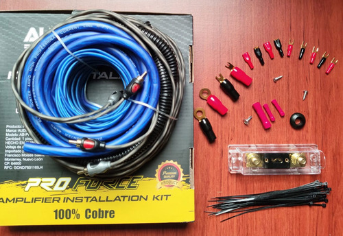 100% Cobre Kit Instalación Calibre 4 2500 Watts Rms Anl Fuse