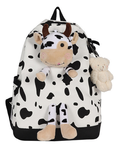 Mochila Con Estampado De Vaca, Nueva Mochila De Felpa Con Co