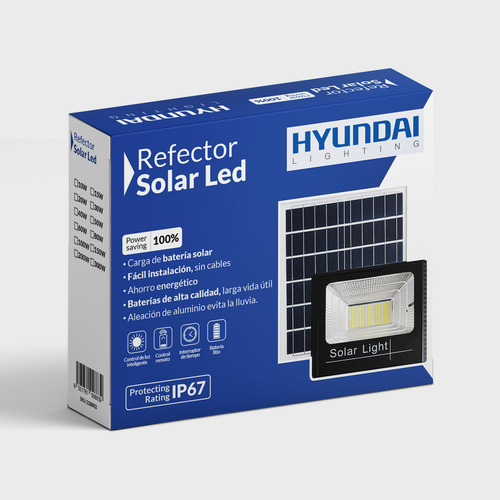 Foco Reflector Solar Interior Y Exterior 200w/p8-200 Carcasa Negro Luz Blanco Frío