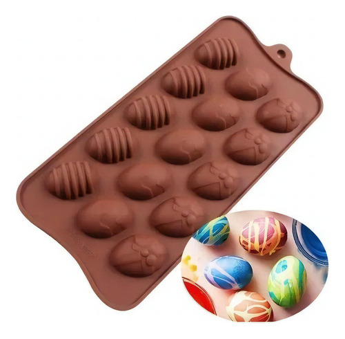 Molde Huevos Pascua Insumos Reposteria Moldes De Silicona Reposteria Moldes Para Chocolates Huevito Huevitos Chocolate Pasteleriacl Color Marron