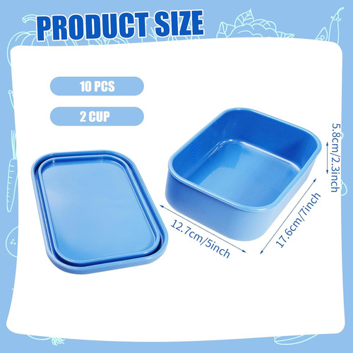 Bandejas De Silicona Para Congelador De 2 Tazas Azules