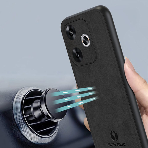 Zt For Xiaomi Poco F6 5g Matte Pu Back Case Magnetic Mount