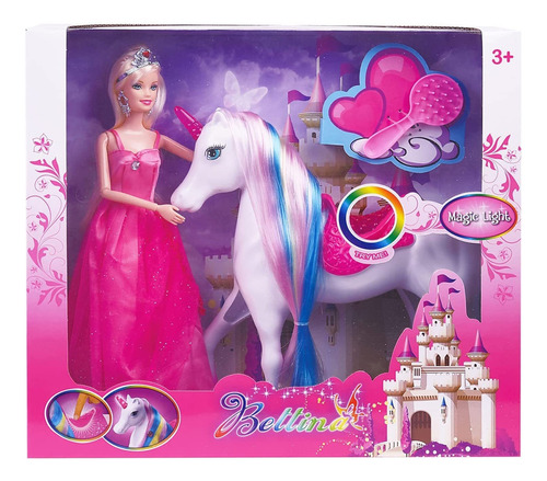Muñecos De Unicornio Y Princesa, Juguetes De Caballo De Un.