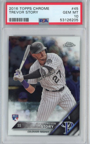 Tarjeta De Béisbol Topps Chrome Trevor Story 45 Rookie Rc, C