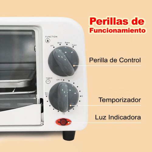 Imagen 2 de 6 de Horno Tostador Elite Gourmet 2 Rebanadas Blanco - H0224