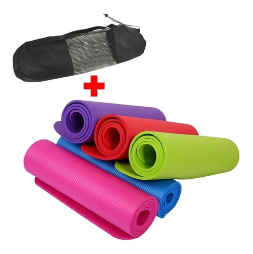 Imagen 2 de 9 de Colchoneta Yoga Gym 180 X 60 X 1 Cm. Pilates + Bolso