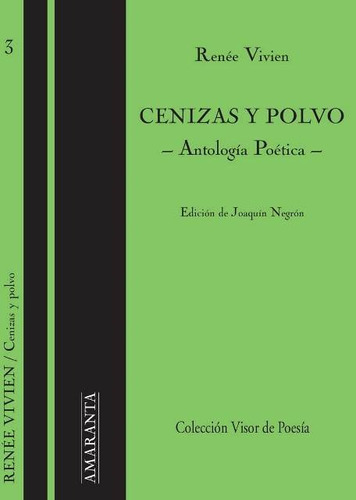 Cenizas Y Polvo . Antologia Poetica, De Vivien Renee. Editorial Visor, Tapa Blanda En Español, 1900