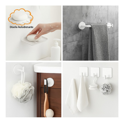 9 Set Juego Accesorios Para Baños Toalleros Acero Inoxidable