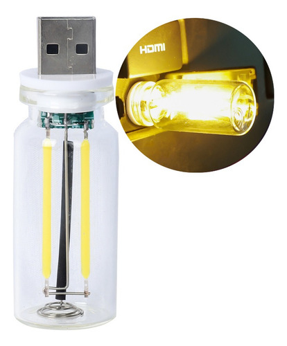 Luz Nocturna Usb Con Forma De Botella De Vidrio, Lámpara Led