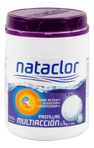 Cloro En Pastillas Multifuncion Pote  De 1kg Nataclor