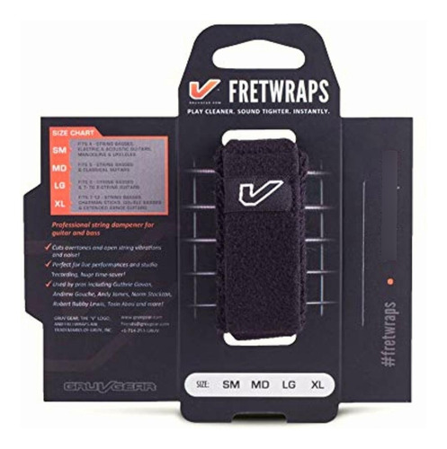 Gruv Gear Fretwraps String Muter, Negro, Negro (black),