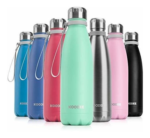 Koodee 17 Oz Stainless Steel Water Bottle, Double Wall Vacuu