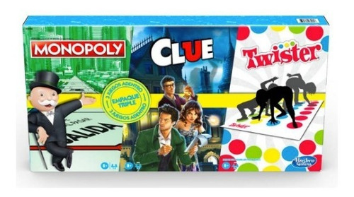 Juegos Paquete Triple De Hasbro - Monopoly , Clue , Twister