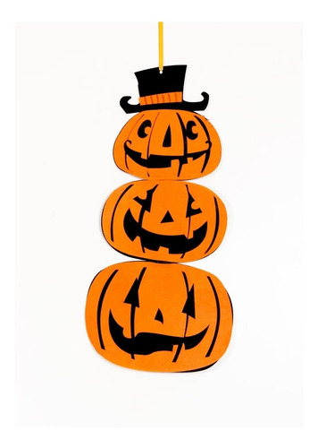 Cartel 3 Calabazas Halloween 52x25cm Decoracion Fiesta