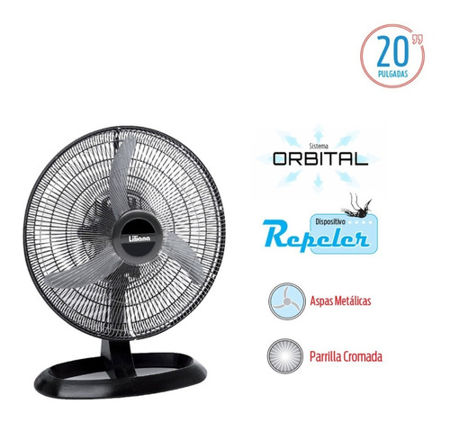 Turboventilador De Mesa Liliana Votr20 Aspas Metálicas 90w