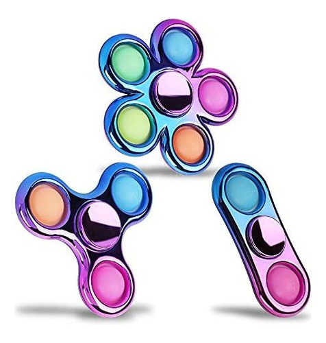 Spinners, Pop Rainbow Fidget Toys Spinners Para La Ansiedad