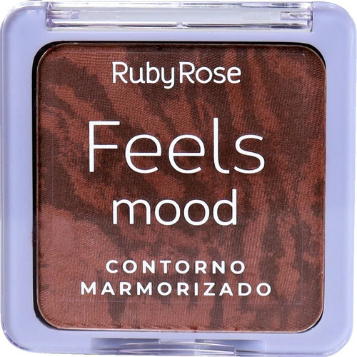 Pó Facial Contorno Marmorizado Dark Feels Mood Ruby Rose Tom Marrom-escuro