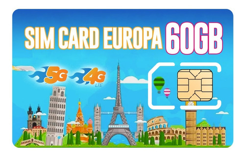 Sim Card Viajera Europa Internet Ilimitado + Minutos Ilimi