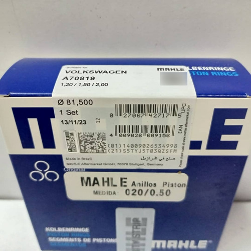 Anillos Volkswagen Gol Fox Saveiro Parati 1.8 F-g 0.30 0.75