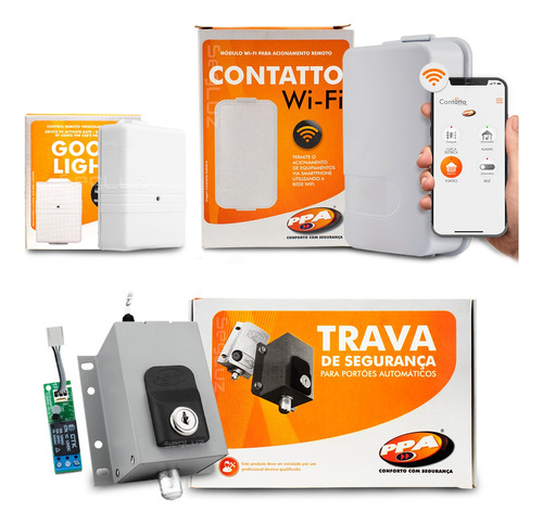 Kit Ppa Trava Elétrica Dog Steel + Contatto Wifi E Tx Car