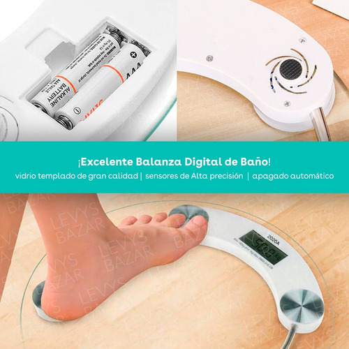 Imagen 3 de 10 de Balanza Digital De Baño Personal 180kg Vidrio Templado Calid