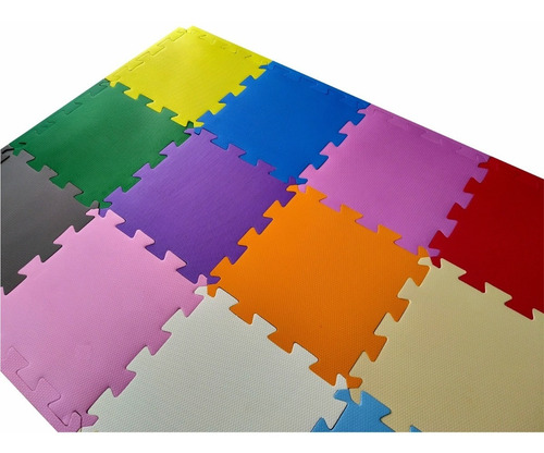 Kit 20 Tapetes Tatames Eva Bebe Infantil 50x50x1cm Colorido