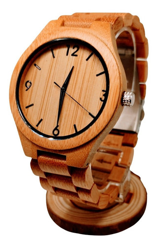 Reloj De Madera Bambú Correa Madera Personalizado