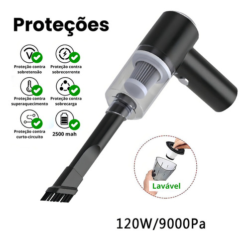 Genérica Linha Mini Aspirador de Pó Portatil Recarregavél 2 em 1 127/220V