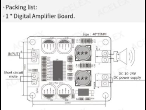 Imagen 4 de 5 de Amplificador Mono Clase D 60w Tpa3118 - 8 A 24v
