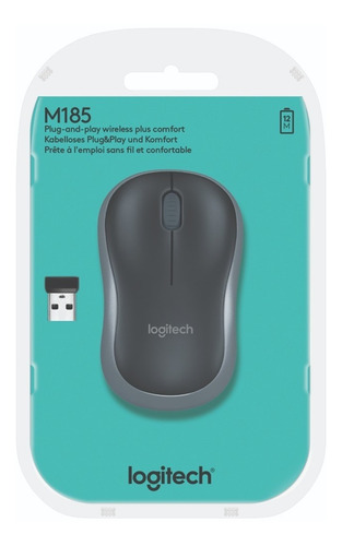 Mouse inalámbrico Logitech M185 gris