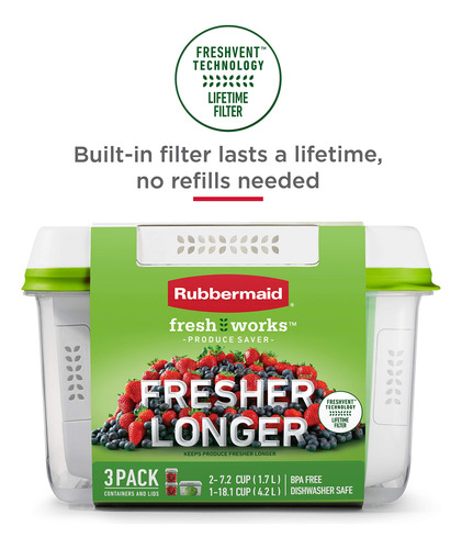 Recipiente Para Alimentos Rubbermaid Freshworks Saver 1,7 L,