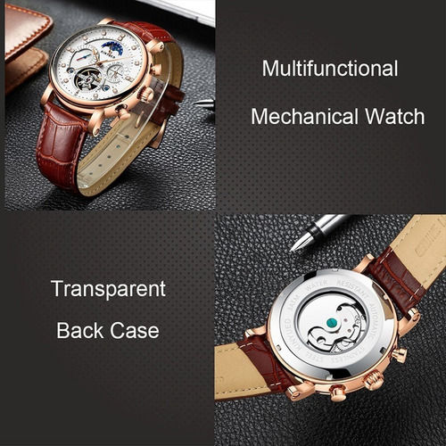 Reloj Mecánico Kinyued Fashion Moon Phase
