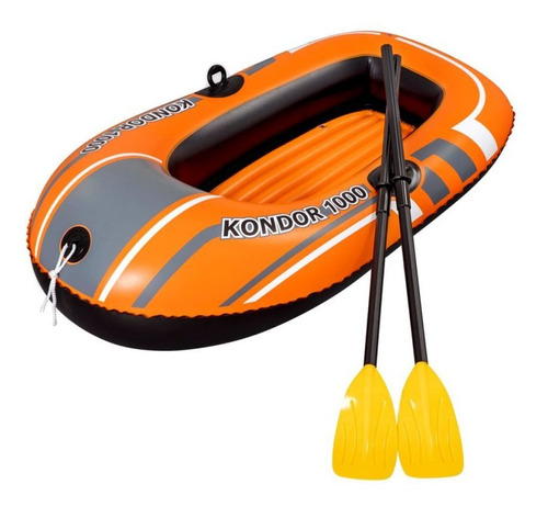 Imagen 2 de 10 de Bote Inflable Bestway 2 Personas + Inflador + Remos