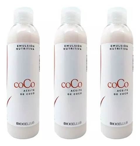 3 Emulsiónes Nutritiva Con Aceite De Coco - Biobellus 200ml