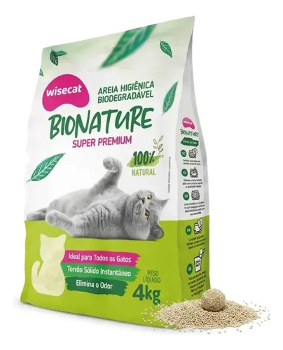 Areia De Mandioca Para Gatos Biodegradável Wisecat 4kg