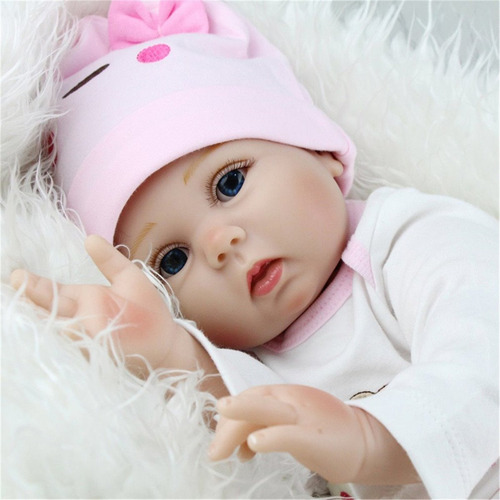 Muñeca Bebe Reborn De Silicona 55 Cm