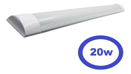 4 Luminária Led Tubular Sobrepor Slim Linear 60cm 6500k 20w Cor Branco Cor da luz Branco-frio 110V 220V (Bivolt)