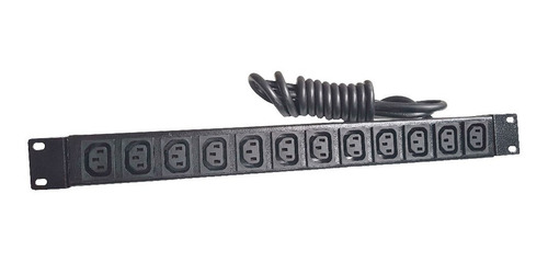 Régua Pdu 12 Iec C13 10a Cabo Pp 3 Vias 2,5mm²x2m Sem Plugue