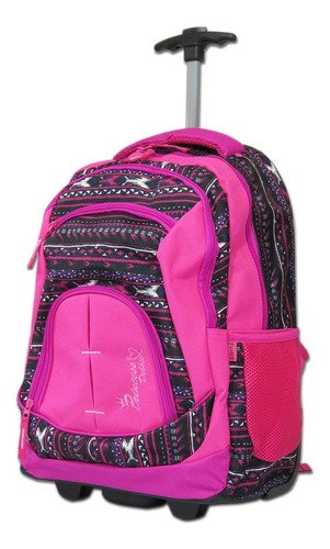 Mochila Tipo Mala Viagem Notebook Adulto Juvenil Fuseco Pink